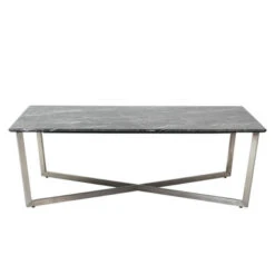Paige Coffee Table - Black/Stainless Steel -CozyNest Store 010126232 46160.1690296928.386.513