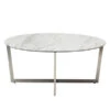 Paige Round Coffee Table - White/Stainless Steel -CozyNest Store 010199012 1 84618.1690292085.386.513