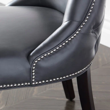 Versailles Leather Dining Chair - Espresso 3 Versailles Leather Dining Chair - Espresso