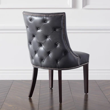 Versailles Leather Dining Chair - Espresso 6 Versailles Leather Dining Chair - Espresso - Image 4