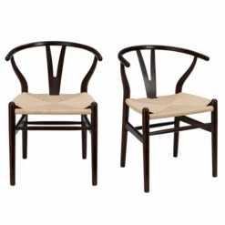 Tia Dining Chair Walnut/Natural - Set Of 2