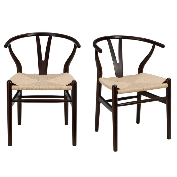 Tia Dining Chair Walnut/Natural - Set Of 2 3 Tia Dining Chair Walnut/Natural - Set Of 2