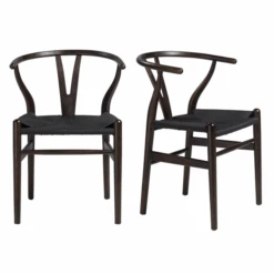 Tia Dining Chair Walnut/Black - Set Of 2