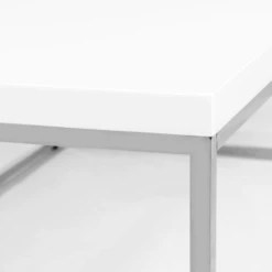 Cory Rectangle Coffee Table - White/Silver -CozyNest Store webimage 602140178 DTL2