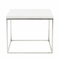Cory Side Table - White/Silver